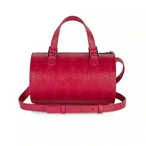 MELI MELO Vera Woven Leather Duffel Satchel In Magenta